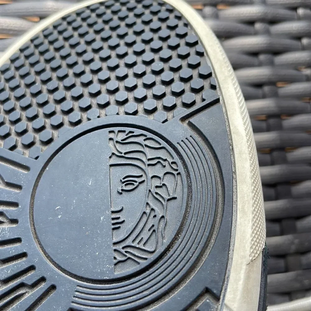 Versace mens navy blue tennis shoes